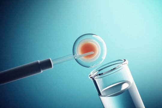 In vitro fertilization process with egg cell  .