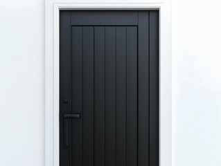 Fototapeta premium Black Door 3D Illustration White Frame Background