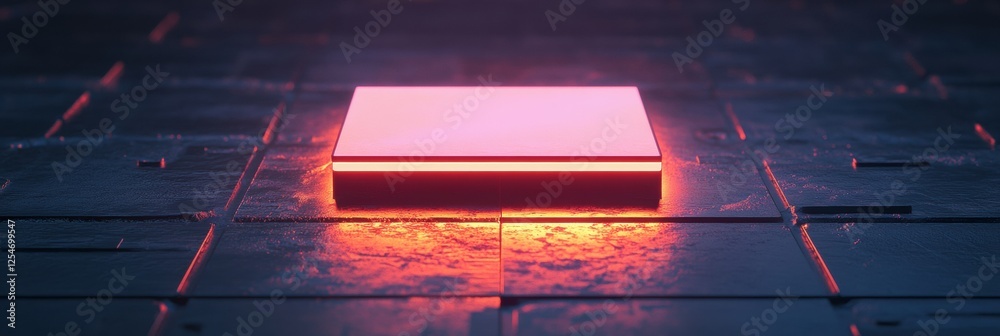 Leinwandbilder Innovative microchip technology displayed in a modern environment with glowing elements and sleek design. Generative AI