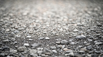 A wide top shot of white little gravel texture in modern bright tones, creating a blurred, empty space on the side. Symbolizes simplicity, calmness, and openness amidst chaos, offering visual clarity.