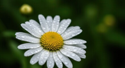 Fototapeta premium Close-up of a Daisy with Water Droplets on Petals