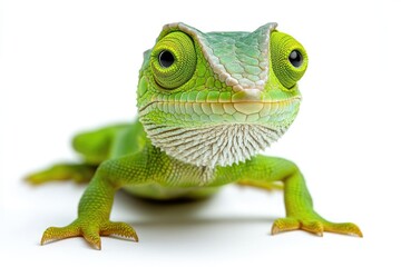 Obraz premium Plumed basilisk lizard posing on white background