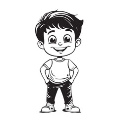 Vector Illustration of a Smiling Boy in a T-Shirt - Character Design