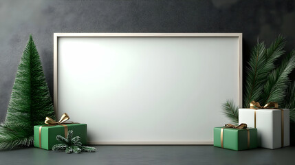Winter Holiday Minimalist Mockup 3D Render