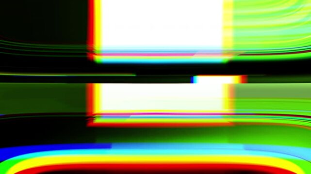 Futuristic glitch transition with chromatic distortion and fast block motion for tech visuals