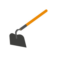 Hoe, Farming Flat Vector Illustration