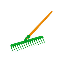 Rake, Farming Flat Vector Illustration
