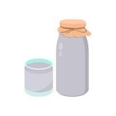 Milk, Farming Flat Vector Illustration