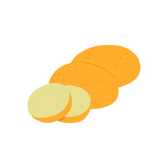 Potatoes, Farming Flat Vector Illustration
