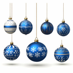 Blue Christmas Ornament 3D Illustration