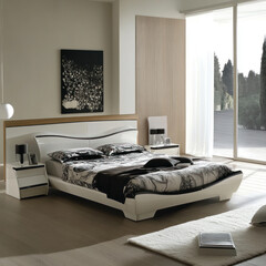 modern bedroom with bed