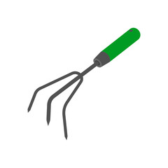 Hand Cultivator, Farming Flat Vector Illustration