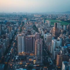 Obraz premium Urban Skyline at Dusk