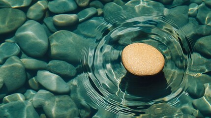 Pebble Dropped Into Water Creating Ripple Effect Symbolizing Kindness and Connection