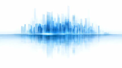 Obraz premium Abstract Cityscape Illustration, Blue Skyline