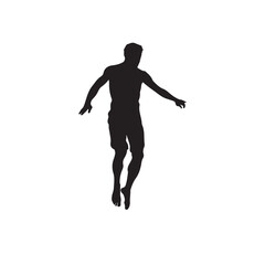 Silhouette of a Man Jumping - Vector Illustration