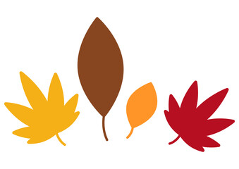 カラフルな落ち葉のイラスト