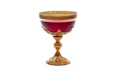 Understanding the Last Supper Through the Chalice of Wine Isolated on Transparent Background.