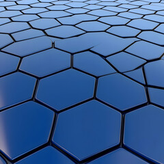 Abstract 3D Blue Hexagon Background