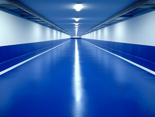 Obraz premium Blue Tunnel Illustration: Architectural Design, Interior Perspective