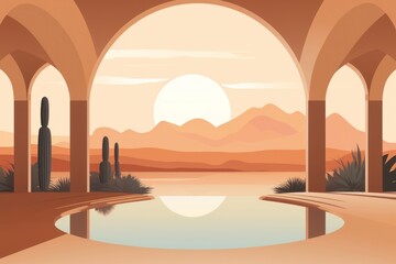 Arch architecture landscape building.