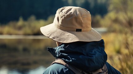 Hiking hat for protection from the sun and rain of the hikers. camping activity ideas