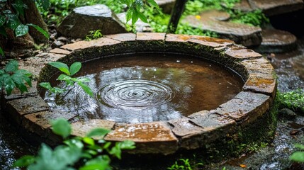 Fototapeta premium Rain water harvesting system underground tank