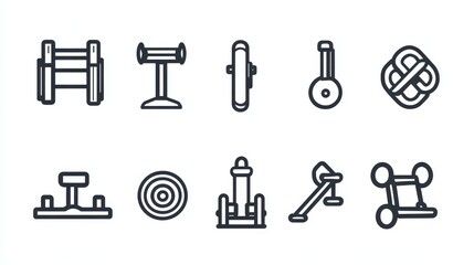 GYM Line Editable Icons set. Vector illustration in modern thin line style of fitness related icons: gym, sports equipment, exercises, and more. Pictograms and infographics for mobile apps.
