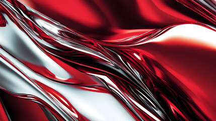 Red and silver abstract background with organic shapes and textures in a luxurious composition