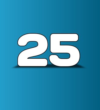 Desain nomber 25 abstract blue background