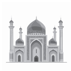 Elegant Mosque Illustration - Vector Art