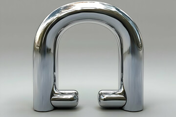 Chrome U-shaped metal clasp, studio shot