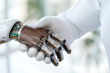 Innovative robotic hand meets human hand in collaborative technology demonstration at a research facility