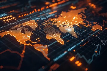 Dynamic stock market visualization global finance insights digital art data-driven environment high-tech perspective market trends