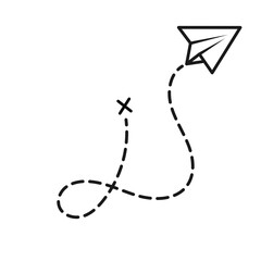 Paper Plane Dotted Line