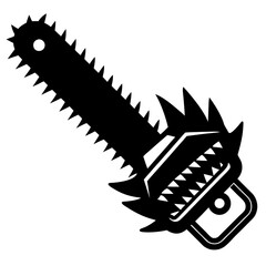 Chainsaw with a tooth pattern silhouette vector illustration 