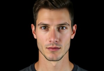 Obraz premium Male portrait on black background