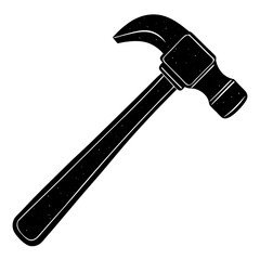 Hammer with a handle grip silhouette vector illustration 