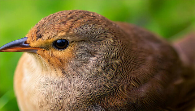 A macro shot of a bird