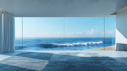 Fototapeta premium Living room background image, ocean