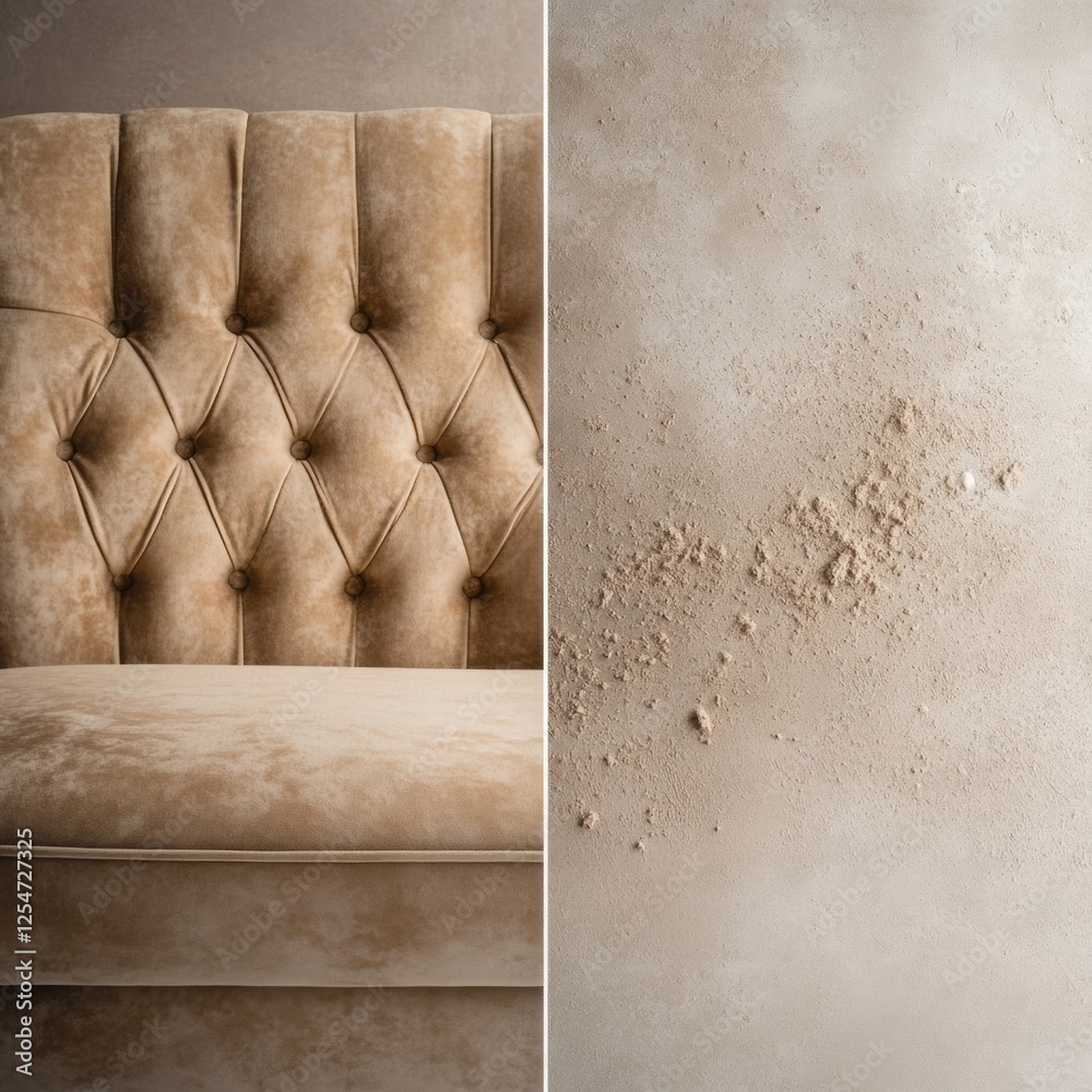 Aufkleber comparison of a dusty furniture surface against a polished and clean surface showcasing differences 