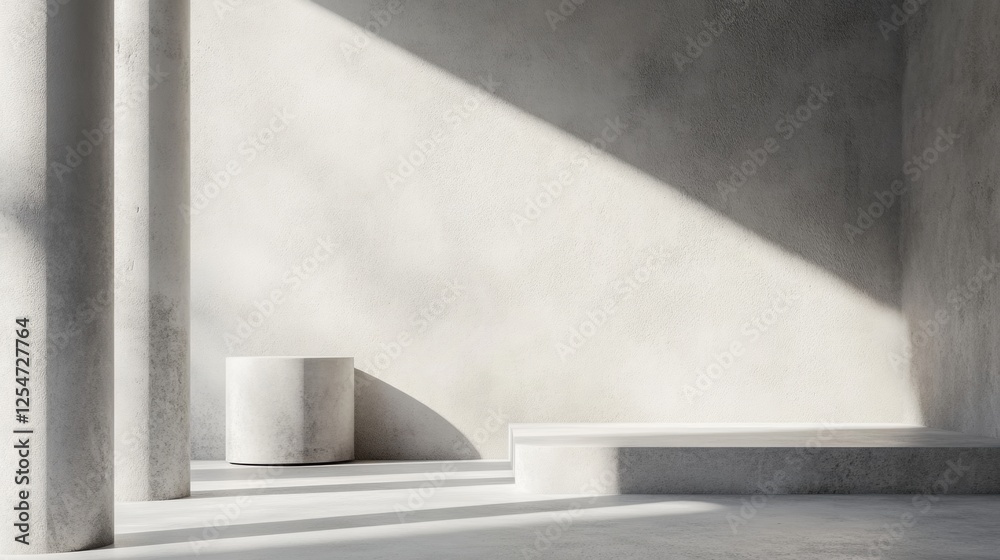 Leinwandbilder minimalist concrete interior with soft light and textured walls creating a serene atmosphere. genera