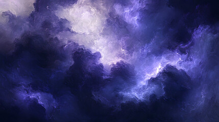 Obraz premium Painting of a purple sky with clouds and tulips in a natural landscape setting