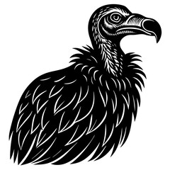 Vulture with a neck sag silhouette vector illustration 