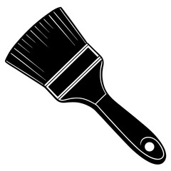 Paintbrush with a bristle area silhouette vector illustration 