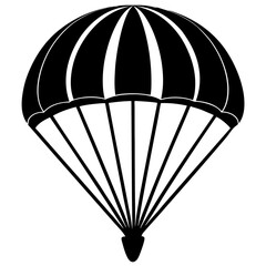 Parachute with a canopy  silhouette vector illustration 