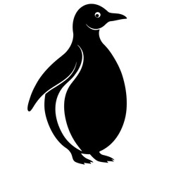 Penguin waddle with a belly silhouette vector illustration 