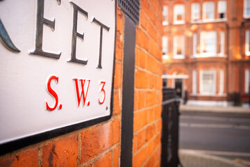 LONDON- SW3 postcode on sign in Royal Borough of Kensington and Chelsea
