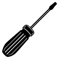 Fototapeta premium Screwdriver with a grip section silhouette vector illustration 