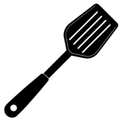 Spatula with a flipping end silhouette vector illustration 